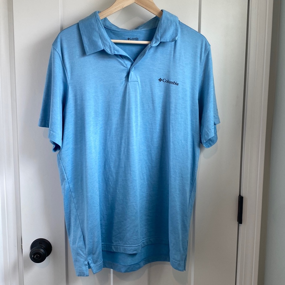 Columbia Men's Omni-wick Polo baby blue large